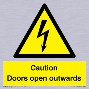 Caution Doors open outwards
